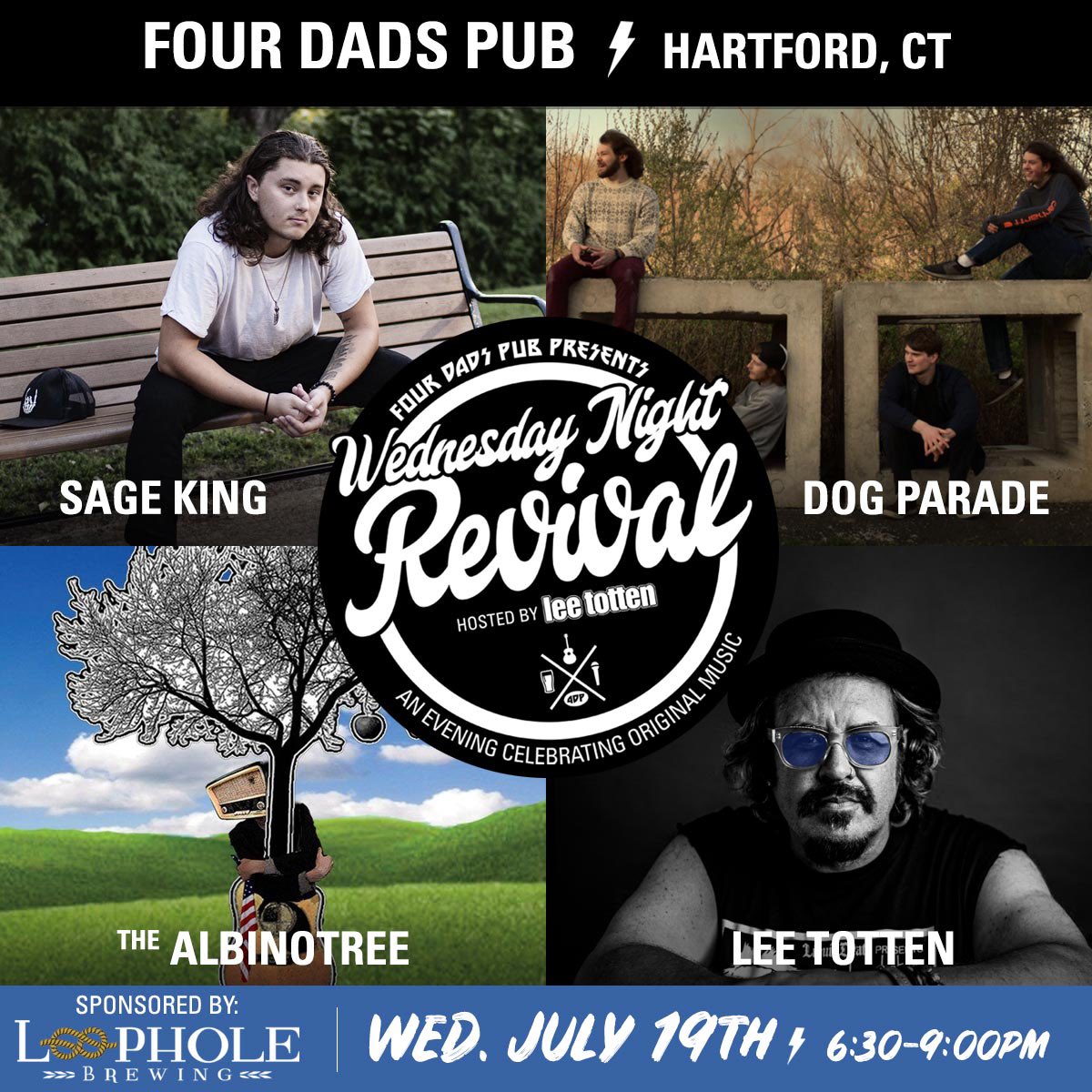 Two fun shows this week! Wednesday The Revival <a href="/four_dads_pub/">Four Dads Pub</a> Hartford with The albinoTree <a href="/SageKingMusic/">Sage King</a> and Dog Parade sponsored by <a href="/LoopholeBrewing/">Loophole Brewing Company</a> and Sunday sharing songs and stories with Kala Farnham <a href="/bjarvismusic/">Brian Jarvis</a> and <a href="/MeLikeMany/">MeLikeMany</a> at <a href="/noworriesbeer/">no worries brewing</a> !
