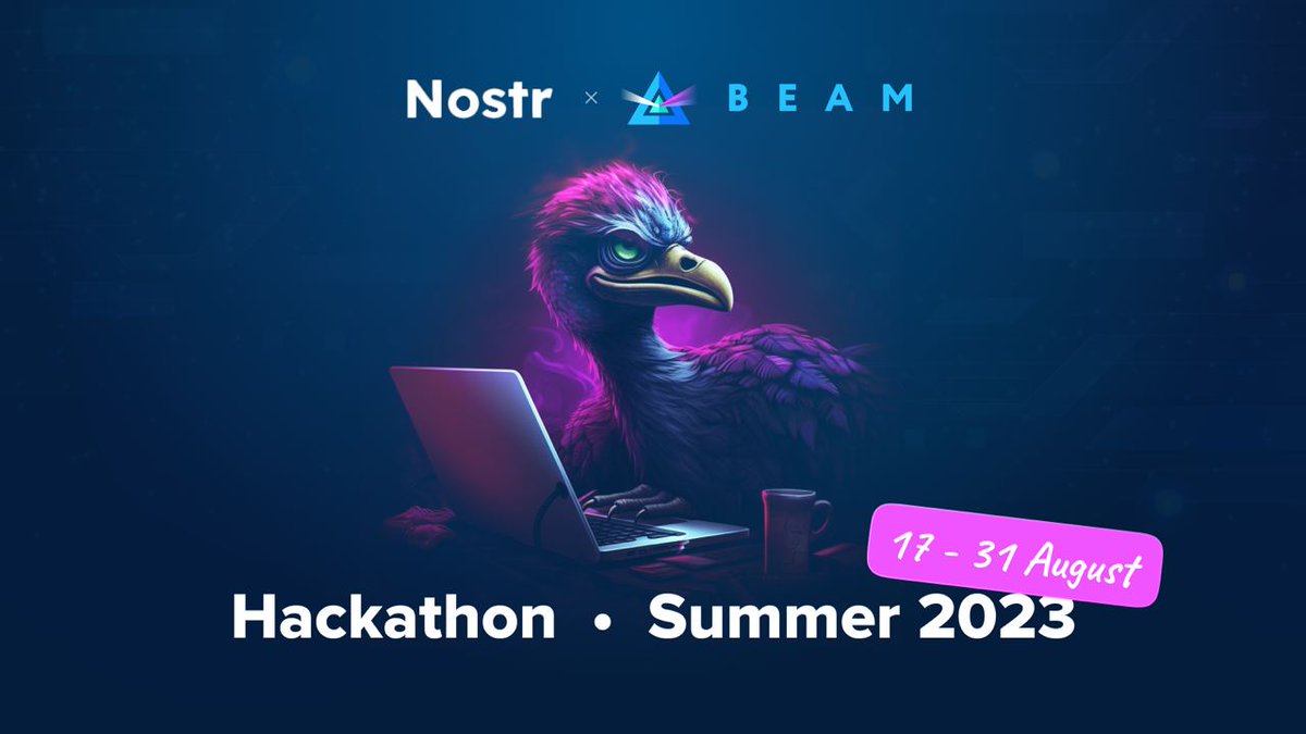 beamprivacy's tweet image. 🚀 The Beam x Nostr Summer Hackathon 2023 is getting closer every day!

📅 Save the dates: August 17-31, 2023.

🏆 Compete for prizes, recognition, and collaborate to #BUIDL the future of #Web3 &amp;amp; digital #privacy.

Stay tuned for the official announcement! #BeamxNostrHackathon