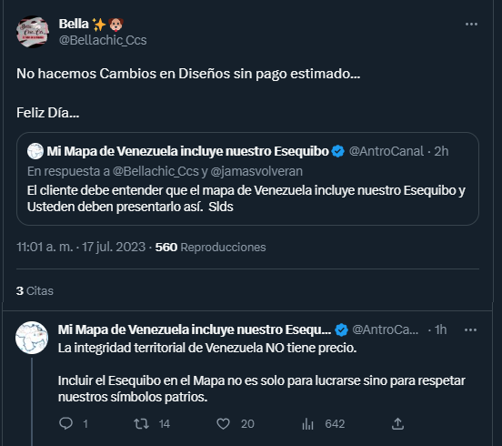 AntroCanal's tweet photo. Diariamente nos esforzamos en divulgar la venezolanidad del Esequibo, sin esperar nada a cambio... pero hay momentos en que debemos expresar nuestra lastima por algunos venezolanos que requieren dinero para corregir un Mapa #17Jul #MiMap https://t.co/XwdYfPmNrB