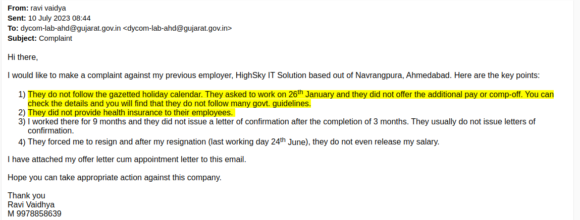 ravi_001's tweet photo. @byadavbjp @LabourMinistry Can I expect at least an acknowledgment email? I was hoping that the government would help me or at least guide me, if I am not up to the mark? https://t.co/nBor08tvob