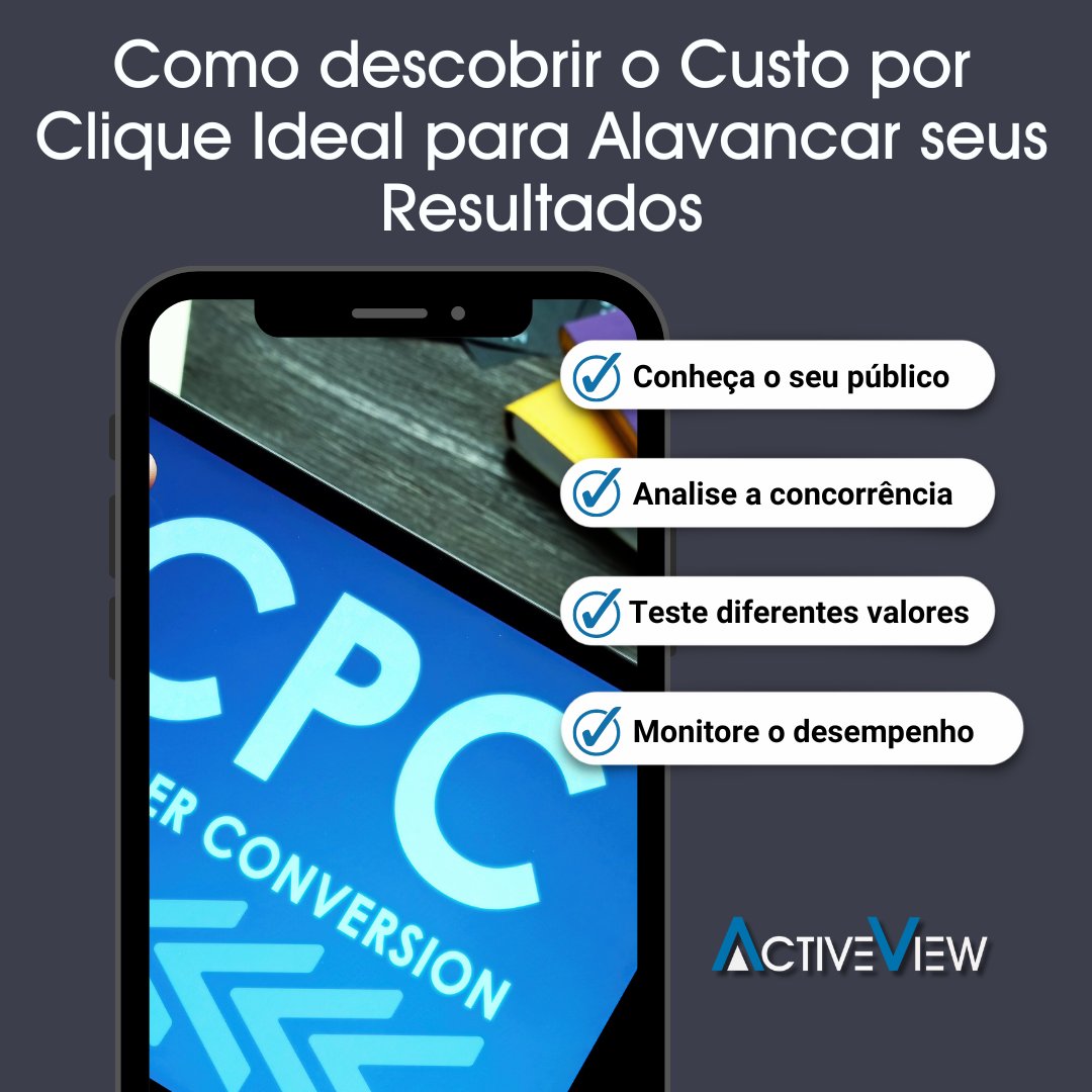 Sabia que o Custo por Clique (CPC) é um dos principais indicadores para mensurar o sucesso das suas campanhas digitais? Saiba mais detalhes em 👇
activeview.io
