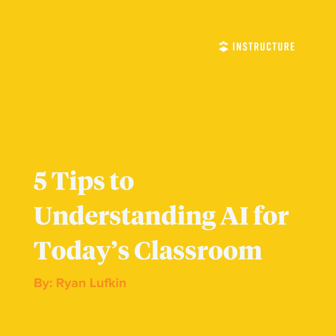 Canvas_by_Inst's tweet photo. #AI is here to stay. These 5 tips help us understand how to accept AI into our classroom and beyond. Read more here: https://t.co/2OtJO4Ksc3 https://t.co/Hi4QEB6Do4