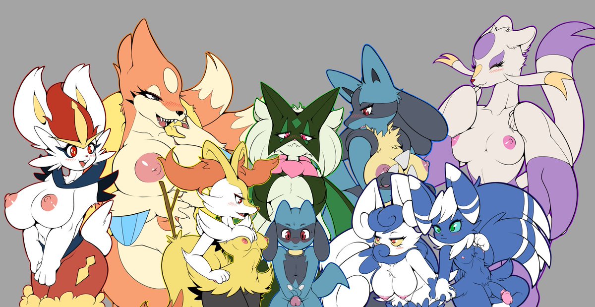 Tod_d_'s tweet photo. riolu, cinderace, floatzel, braixen, meowscarada, lucario, meowstic, Mienshao 🌈🌈🌈 https://t.co/Vt1B7A0FGW