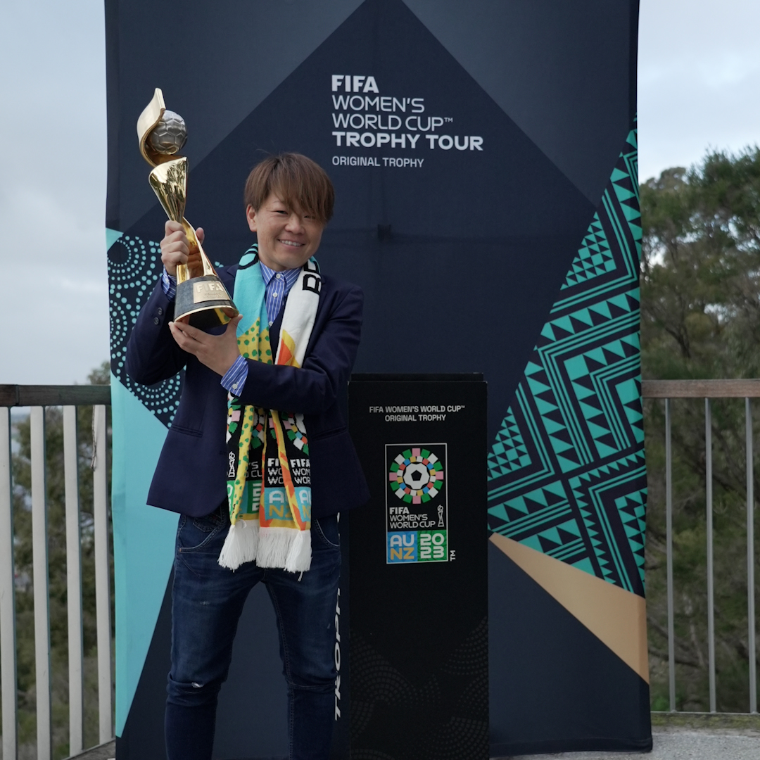 FIFAWWC's tweet photo. The FIFA Women's World Cup™ Trophy Tour making lots of noise in Perth! The first match in Perth is 22nd July! 🏆 #FIFAGoingBeyond #FreestyleFootball #WomensFootball #FIFAWWC https://t.co/zMfKitNWXR