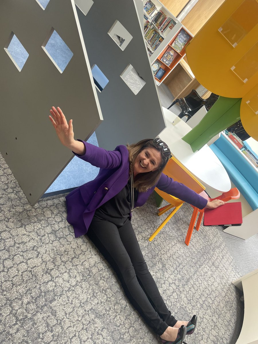 LibrariesGalway's tweet photo. Thanks so much to the incredible staff of Portlaoise Library who welcomed librarians from across 🇮🇪to the opening of their fab new library 🥰 
We thought it only fair to road test the lovely activity den and we give it an A+++
@LibrariesIre @LaoisLibraries @Community_Hubs https://t.co/fQgyhZZ6Fw