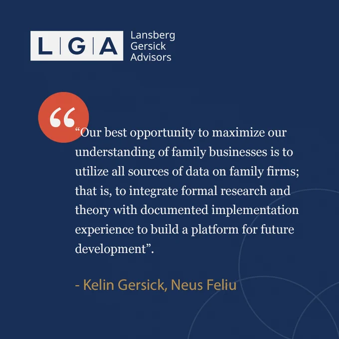 Image from LGA (Lansberg Gersick Advisors) (@LGAssoc)