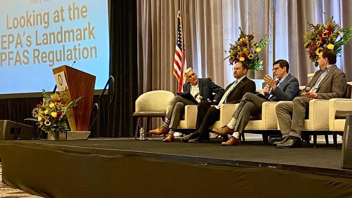 PA_PUC's tweet photo. Pennsylvania's strong voice in national #utility discussions continued at #NARUCSummer with @pa_oca Consumer Advocate Patrick Cicero (2nd from right) on a panel on #ForeverChemicals in water: "It is essential that utility commissions must coordinate with #environmental agencies." https://t.co/nQ1KvCVKs9