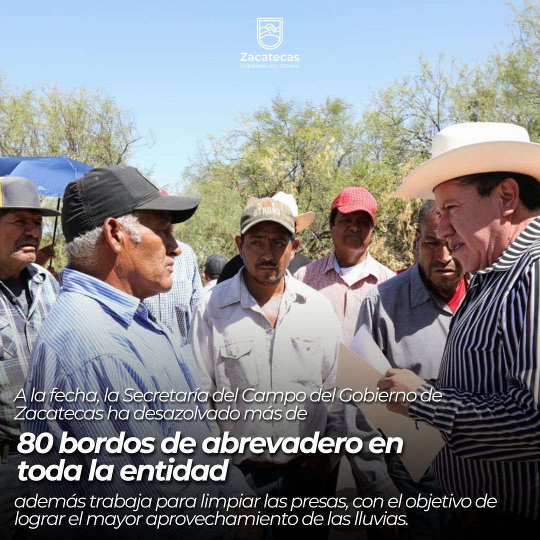 Como parte de las acciones para fomentar la reactivación rural y garantizar la disponibilidad del agua para las actividades agropecuarias, el Gobernador <a href="/DavidMonrealA/">David Monreal Ávila</a> supervisó los trabajos de desazolve de la presa El Olvido, ubicada en el municipio de Villa de Cos.