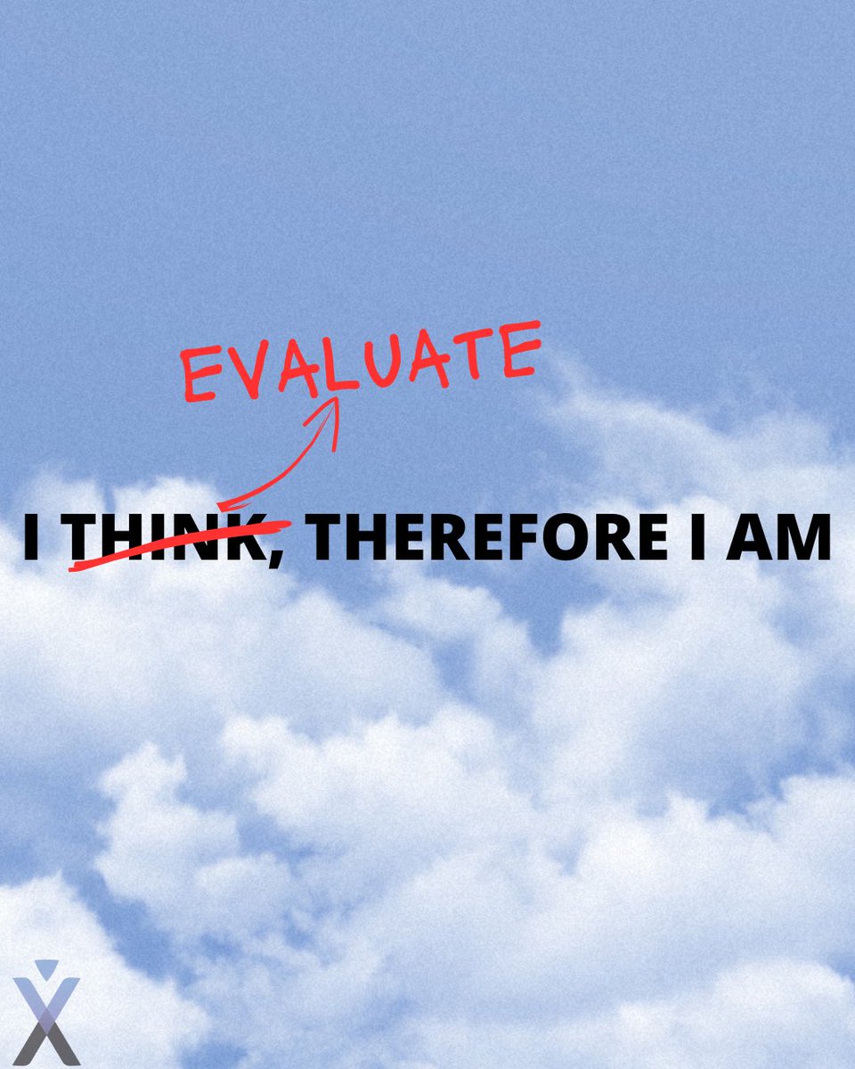 JudgmentIndex's tweet image. Descartes made the phrase popular, and Steve Byrum takes it a bit farther.
Byrum believes all of us go beyond simply “thinking.”
Einstein could think but so could Bin Laden.
What separates good from evil is in our ability to evaluate.
#descartes #philosophy #think #evaluate