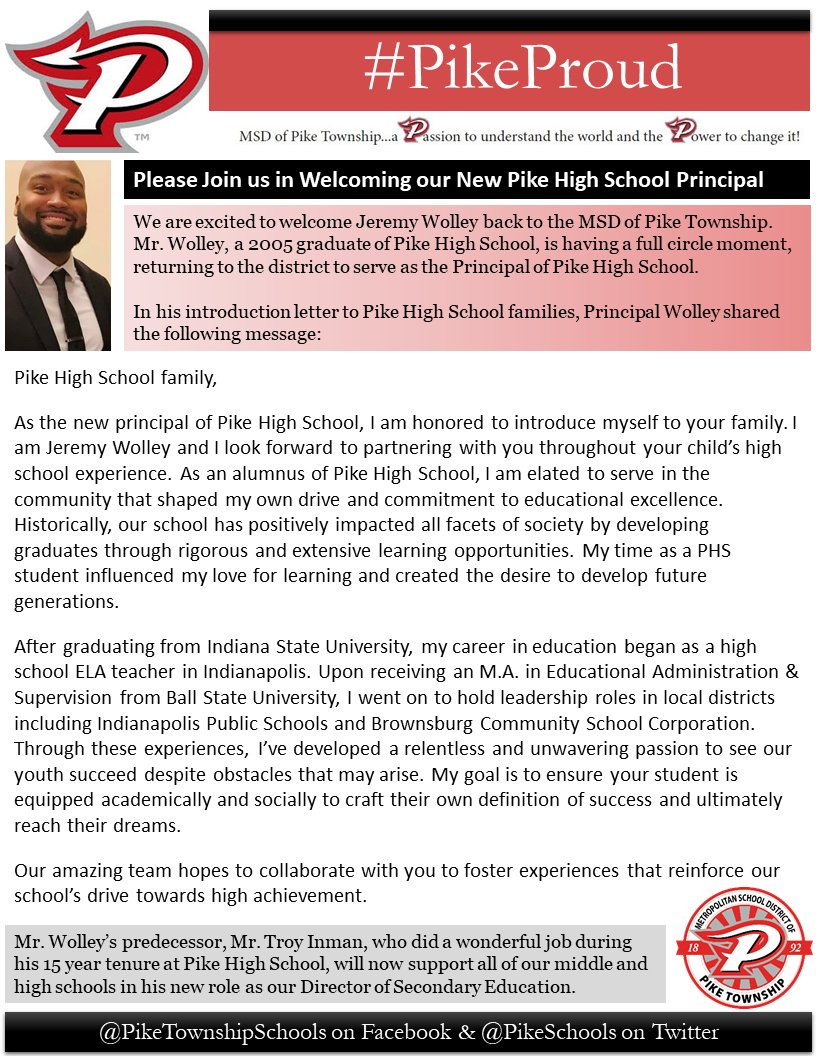 Pike Twnshp Schools on Twitter "Please join us in our new