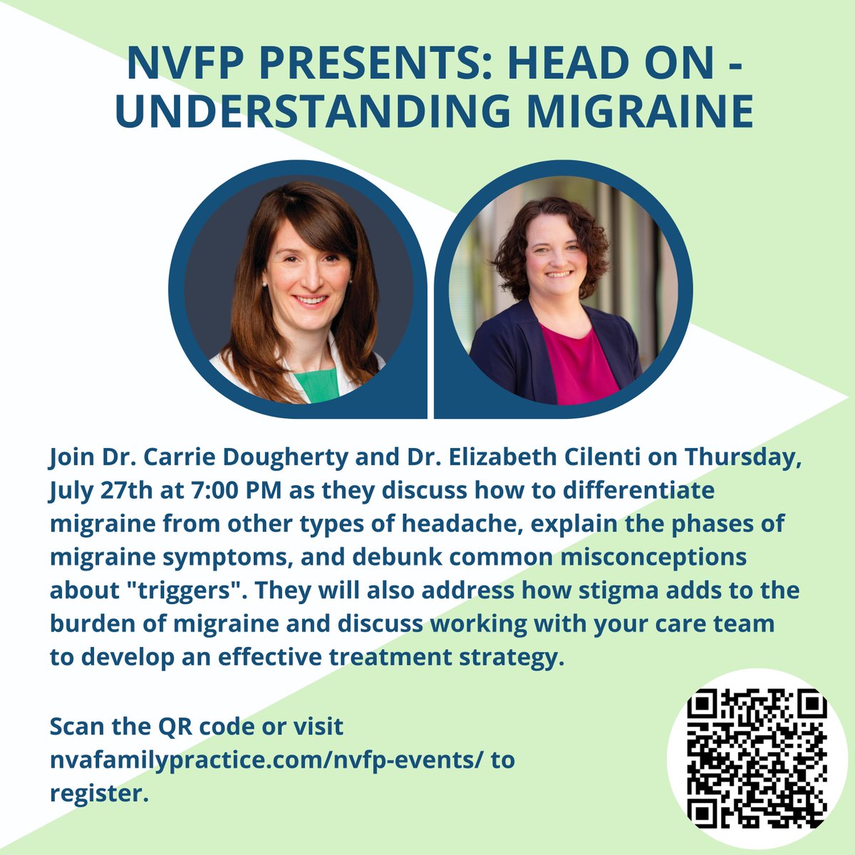 #Migraine is not just a bad headache - This neurologic disease is the number one cause of disability in women under the age of 50. Join us on Thursday, July 27th at 7:00 PM to learn more. Click the link below to register. #NVFP #conciergemedicine
us02web.zoom.us/webinar/regist…