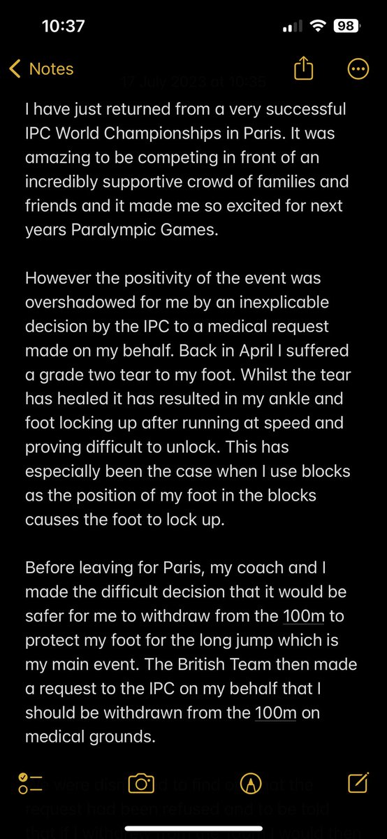 BreenOlivia's tweet photo. @ParaAthletics https://t.co/zfywoOkZpF