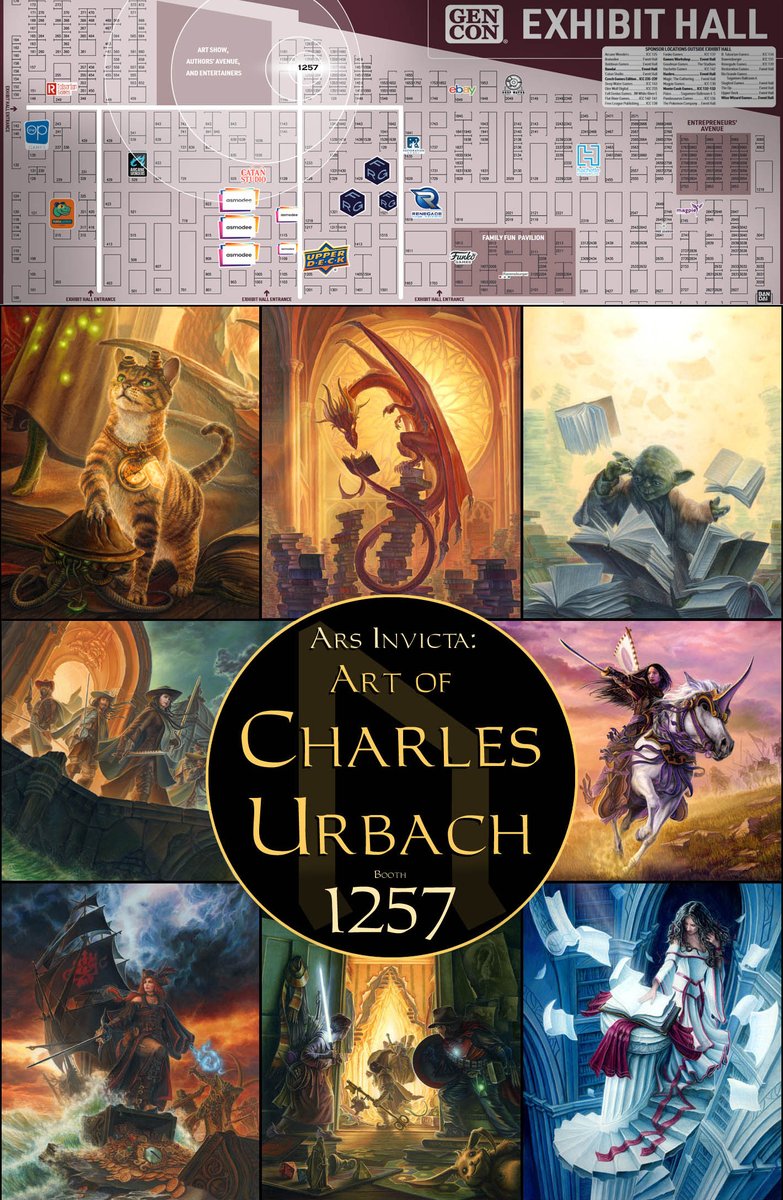 Artist_C_Urbach's tweet photo. We're moving into the heart of summer and that means Gen Con draws near! After more than 15 years it's a joy to be on the exhibit hall floor in a booth filled with new art and products for 2023!  Find us in booth 1257!
#GENCON2023 #gencon #7thsea #genconartist #mtgartist #mtg https://t.co/EbqlnNgMX2