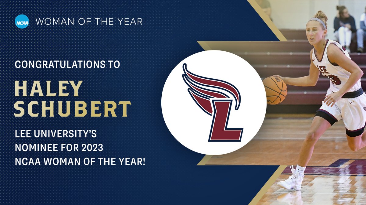 Congrats to basketball standout Haley Schubert, Lee University's nominee for the 2023 NCAA Woman of the Year award!

3⃣x All-American 
2⃣2⃣8⃣4⃣Career Points
2⃣X🎓🎓

#NCAAWOTY | #FiredUp🔥
<a href="/NCAADII/">NCAA Division II</a> | <a href="/GulfSouth/">Gulf South Conference</a> | <a href="/LeeU/">Lee University</a> | <a href="/LeeUWBB/">Lee Women's Basketball</a>