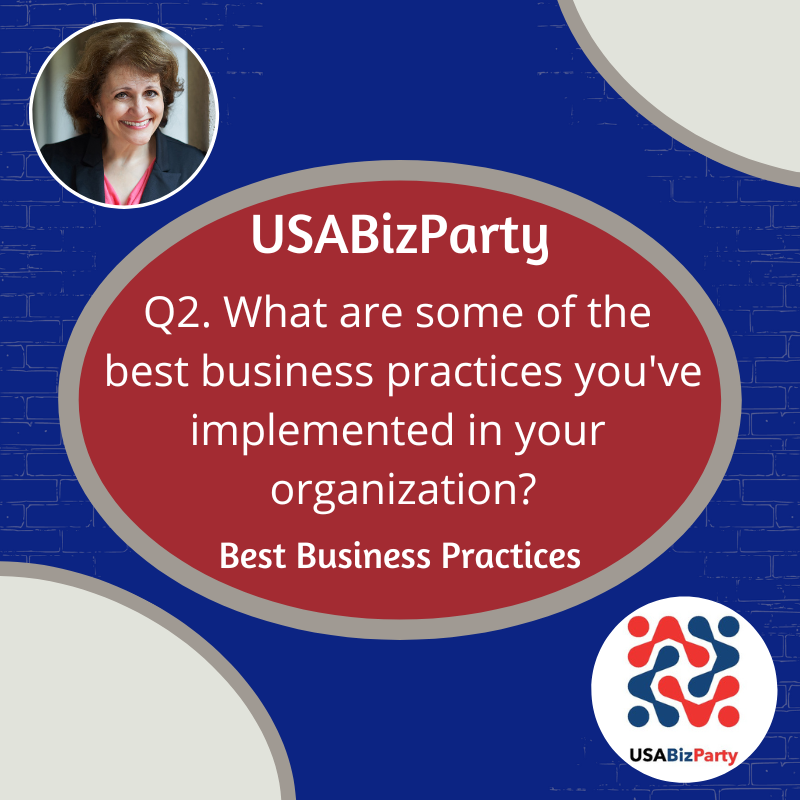 USABizparty's tweet photo. Q2. What are some of the best business practices you've implemented in your organization?

#USABizParty https://t.co/5NDDw8GIEv