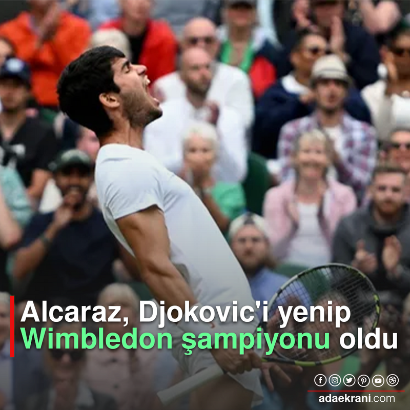 adaekrani's tweet photo. Wimbledon tek erkekler finalinde Novak Djokovic ile Carlos Alcaraz zirve için yarıştı. 20 yaşındaki Alcaraz, Djokovic'i 3-2 yenerek 'en genç şampiyon' unvanını aldı. Sezonun üçüncü grand slam tenis turnuvası Wimbledon'ın tek erkekler finalinde Carlos

https://t.co/u5ilDEzpXd https://t.co/knoHividwa