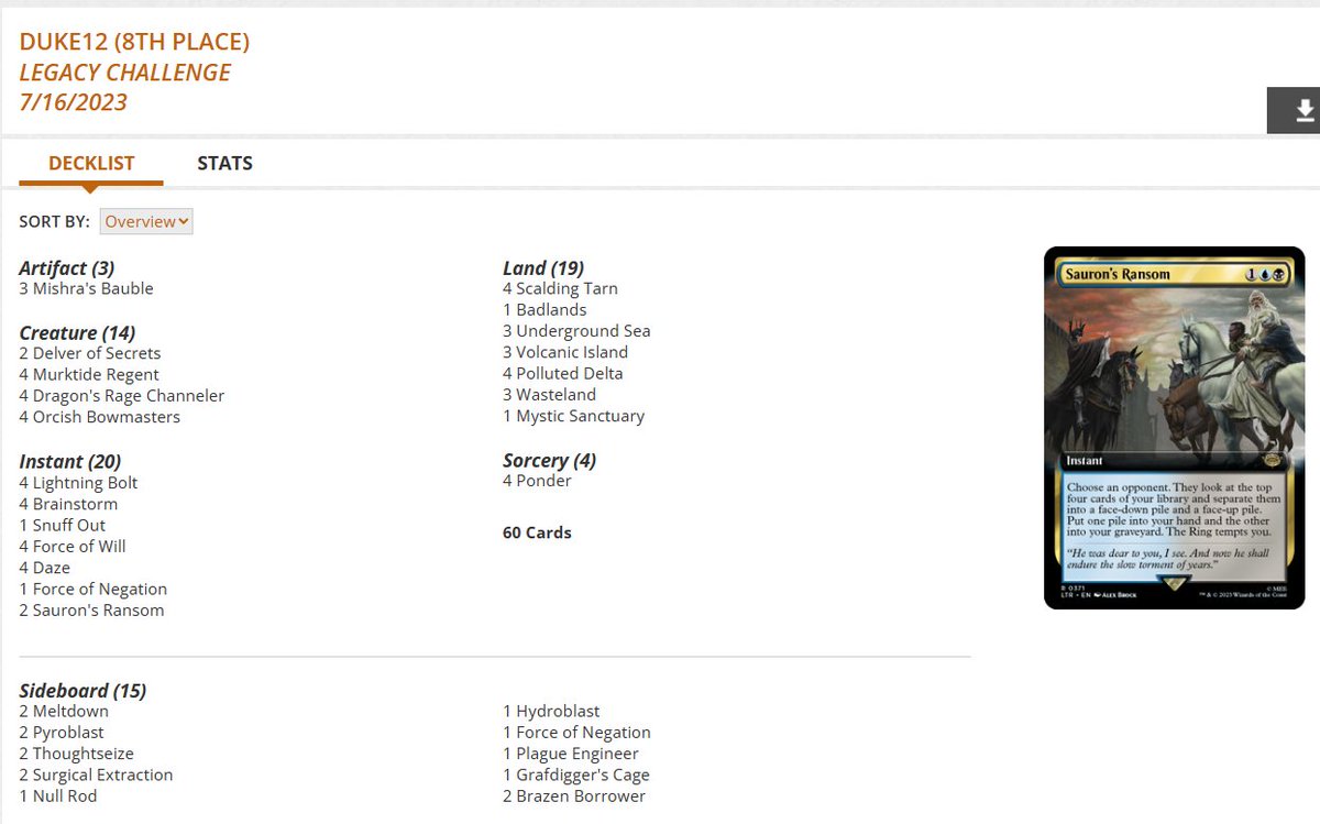 Robert Taylor🔥🔜Pro Tour Barcelona on Twitter "Sunday Legacy Challenge