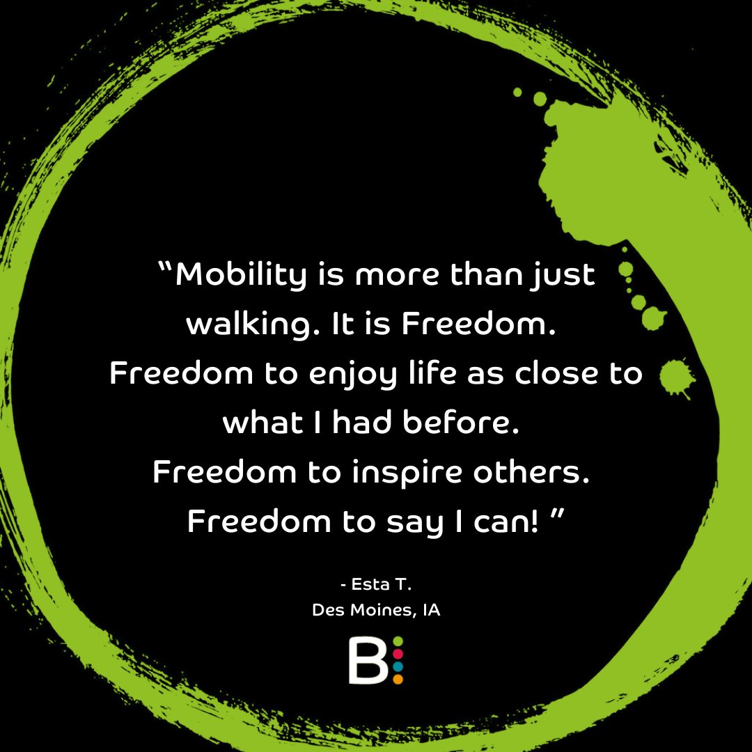 BlatchfordUS's tweet photo. What Mobility means to Esta 🦿🦿🦿https://t.co/9cGtpAnGOi
#MobilityMonday #MobilityMadePossible #WeKeepYouMoving https://t.co/V8eRfJKphh