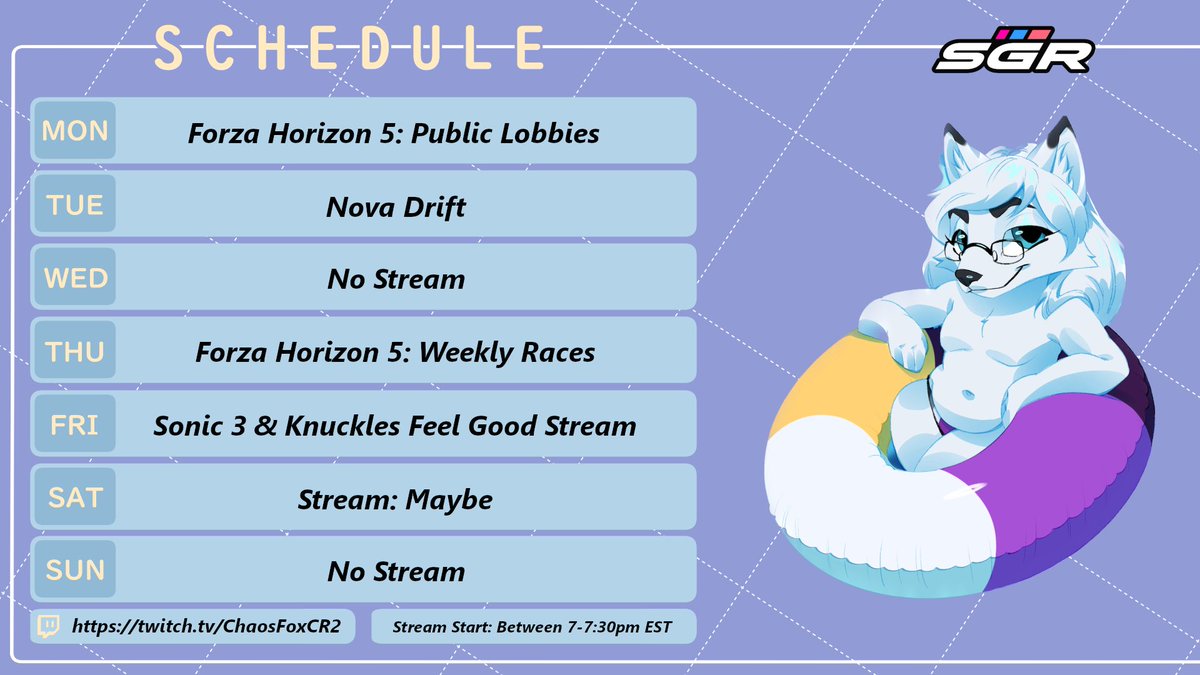 Stream schedule for the week!!
