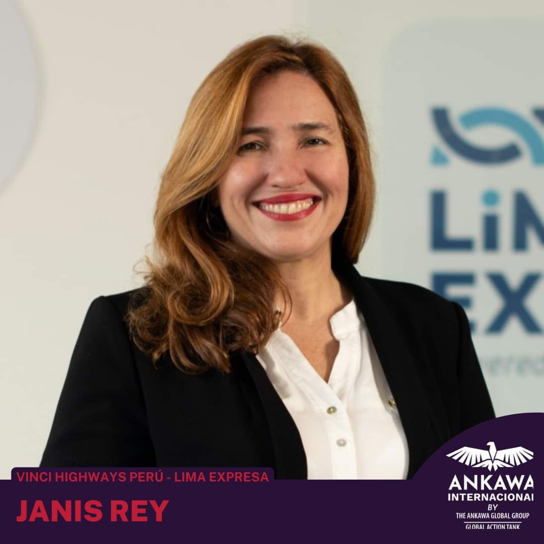 Ira Conferencia Ejecutiva
Cierre de Brechas de Infraestructura en el Perú,
Desafíos y Oportunidades.
Sábado 5 de Agosto, 4:00 pm (Perú), Vía Zoom.

Janis Rey: Graduada de la ENA - INSP, es CEO de VINCI Highways PERU - LIMA EXPRESA y Vicepresidenta de la <a href="/CCI_PF/">CCI Peruano Francesa</a>.