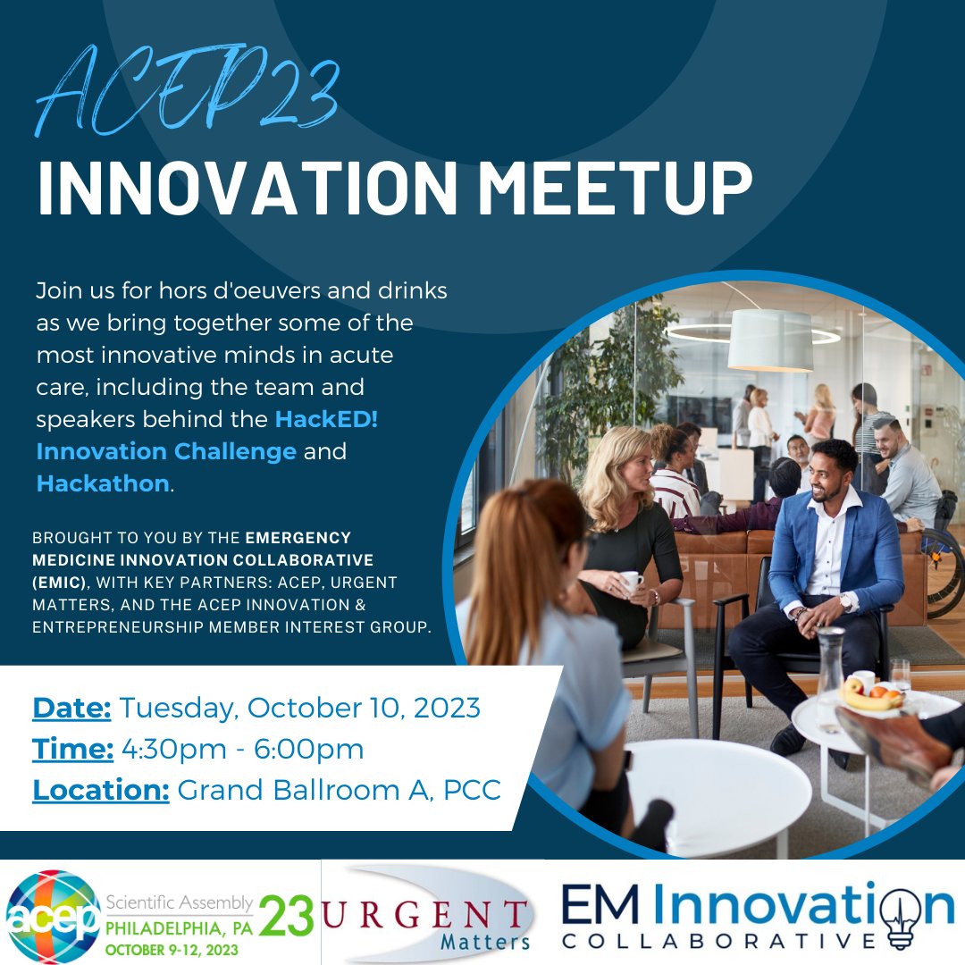 ✨ Every game-changing movement has started with an initial connection - join us at this meetup to make your connection! 

#InnovationChallenge #Hackathon #HealthcareInnovation #EMIC #ACEP #Urgentmatters