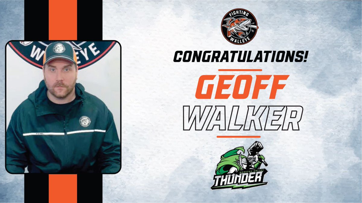 The Kam River Fighting Walleye announce the departure of Head Coach Geoff Walker, who has accepted the head coaching position with the Drayton Valley Thunder (AJHL).

Good luck to Coach Walker! Once a Walleye, Always a Walleye!