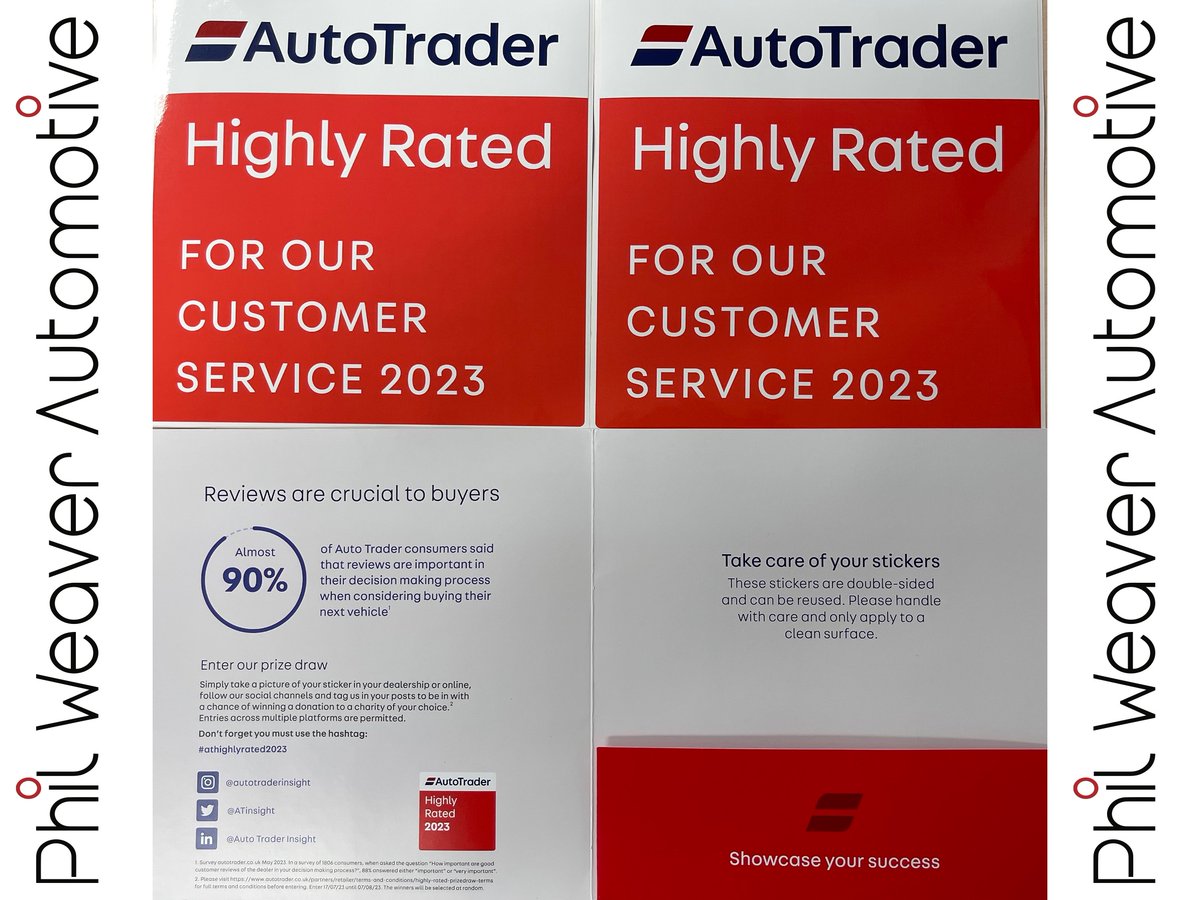 Our customers have spoken and have constantly recognised our excellent service by rating us highly Auto Trader. As we say 'Every dealer review is a customer experience' #athighlyrated2023

@ATInsight