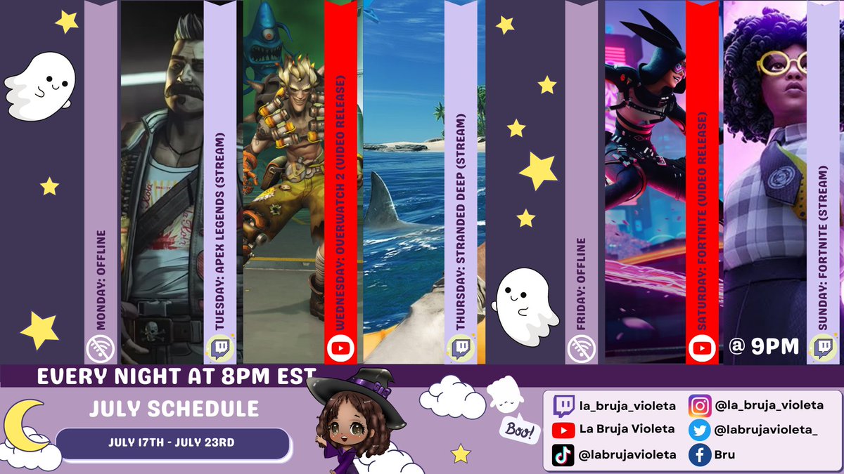 labruja_violeta's tweet photo. ITS THAT A NEW GAME?!?!!

For streams, we'll be playing some pubs in #apexlegends , trying to survive in #strandeddeep , and making some kids cry in #fortnite

For #youtube videos, we have an #overwatch2 and a Fortnite video planned for release!

#twitchstreamer #gaming https://t.co/fG0gKy4jCI