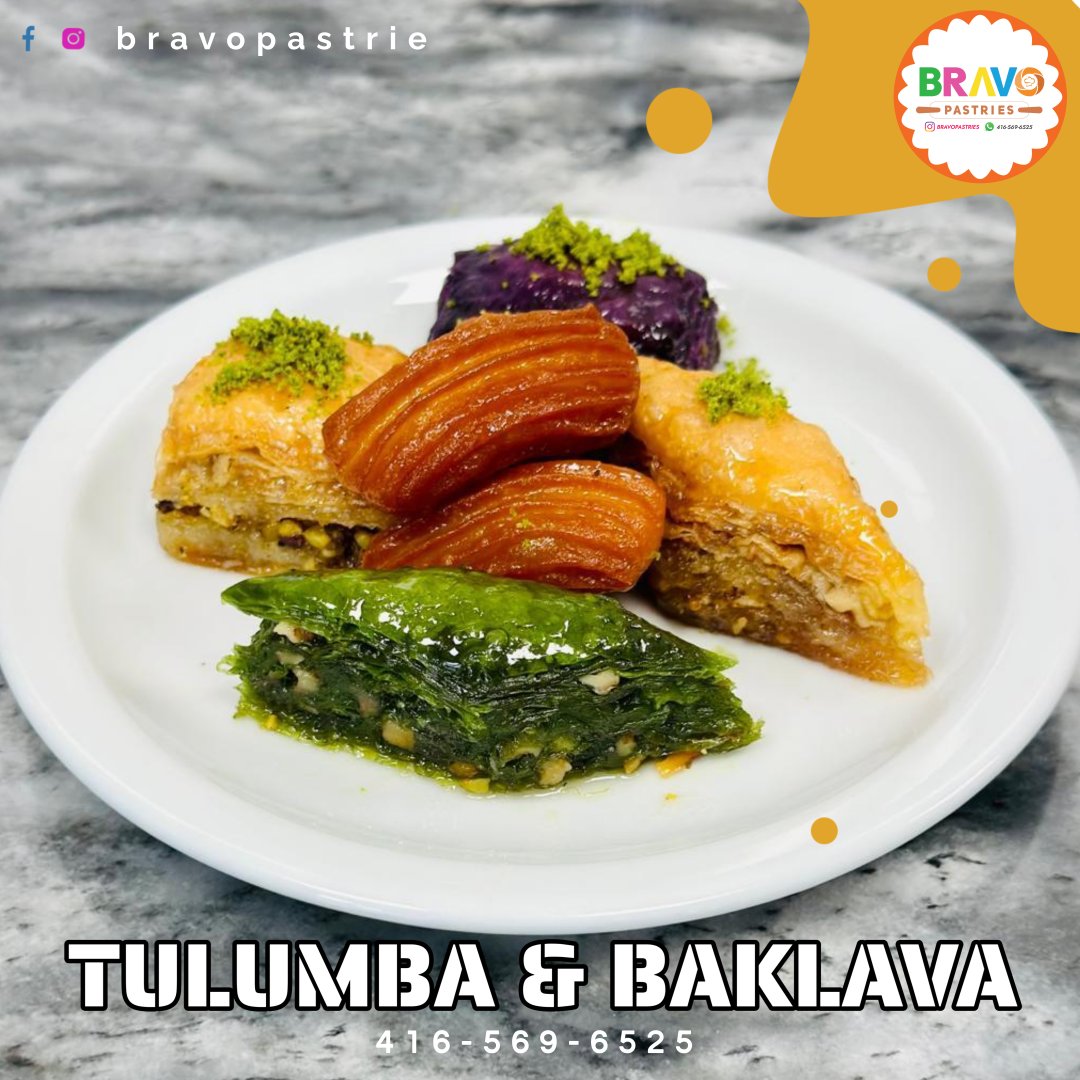 bravopastries's tweet image. Let the golden hue and irresistible aroma of Tulumba and Baklava tempt your senses.
.
A time-honored treat that's worth every crumb. 
.
📞 +1 416-569-6525
📍9441 Jane St #109, Maple, ON L6A 4H8, Canada
.
#bravopastries #bakerynearme #pastry #tulumba #baklava #turkishpastry