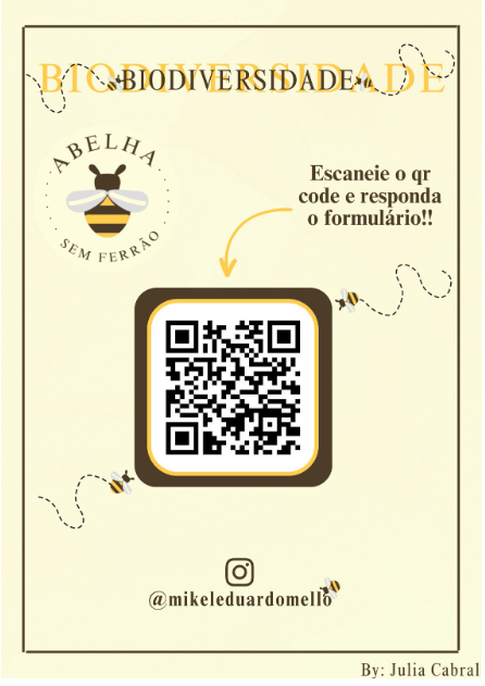 AMA | Agentes do Meio Ambiente (@cidade_ama) on Twitter photo 📚 Quanto você sabe sobre as abelhas sem ferrão? O <a href="/Mikeleduardo07/">Mikel Eduardo de Mello</a> e a Escola Técnica Antonio Furlan tem a missão de informar 🍯🐝 Elaboraram um questionário para avaliar o nível de informação. A pesquisa é rápida e você pode acessá-la pelo QR Code da imagem. Participe! 📚 Quanto você sabe sobre as abelhas sem ferrão? O <a href="/Mikeleduardo07/">Mikel Eduardo de Mello</a> e a Escola Técnica Antonio Furlan tem a missão de informar 🍯🐝 Elaboraram um questionário para avaliar o nível de informação. A pesquisa é rápida e você pode acessá-la pelo QR Code da imagem. Participe!