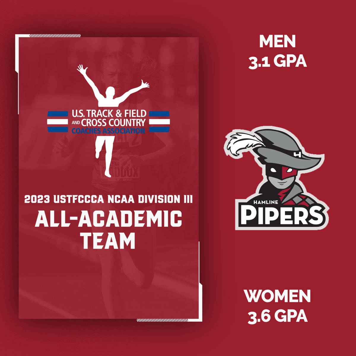 HUPipers's tweet photo. M/W 🏃‍♀️ | Men's and Women's Track &amp; Field Earn 2023 USTFCCCA All-Academic Team, Maddux Named All-Academic Athlete!  

📰 https://t.co/QEq9IRagWv https://t.co/eTggWZ22Q3