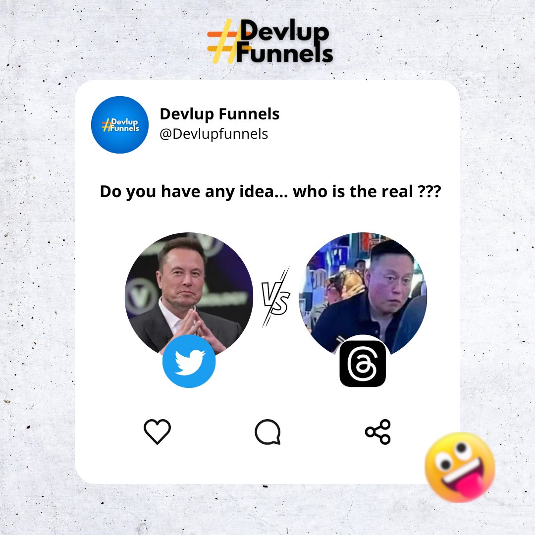 DevlupFunnels's tweet photo. Who is Real? 😉 
Join the discussion - Comment below! 🚀🔗

Website: https://t.co/X2VXrrvD62

#devlupfunnels #marketing #tips #digitalmarketing #linkedin #instagram #facebook #ThreadApp #ThreadStories #ThreadTales #StorytellingCommunity #ThreadedConversations #twitter #meta #mark https://t.co/02XZ02PNR9