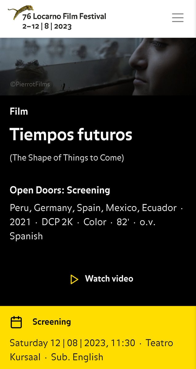 OutsiderPics's tweet image. #comingsoon | SAT AUG 12 - 11.30AM -&amp;gt; Don&apos;t miss #TheShapeOfThingsToCome ⚡directed by Víctor Checa at @filmfestlocarno 🐆🎬 part of the Open Doors Screenings, a section exploring the diverse filmmaking of South America. 

🎟: locarnofestival.ch/en/program/arc…

#locarno2023 #filmfestival