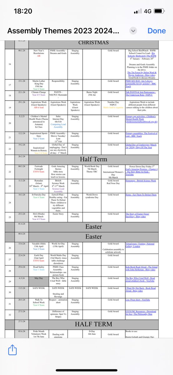 Sharing is caring 🤝🫶

Here is my assembly plan for the next academic year with key dates for religious festivals, themed days and a focus on British Values! 

Happy to send a digital copy if anyone wants one 👍🏻