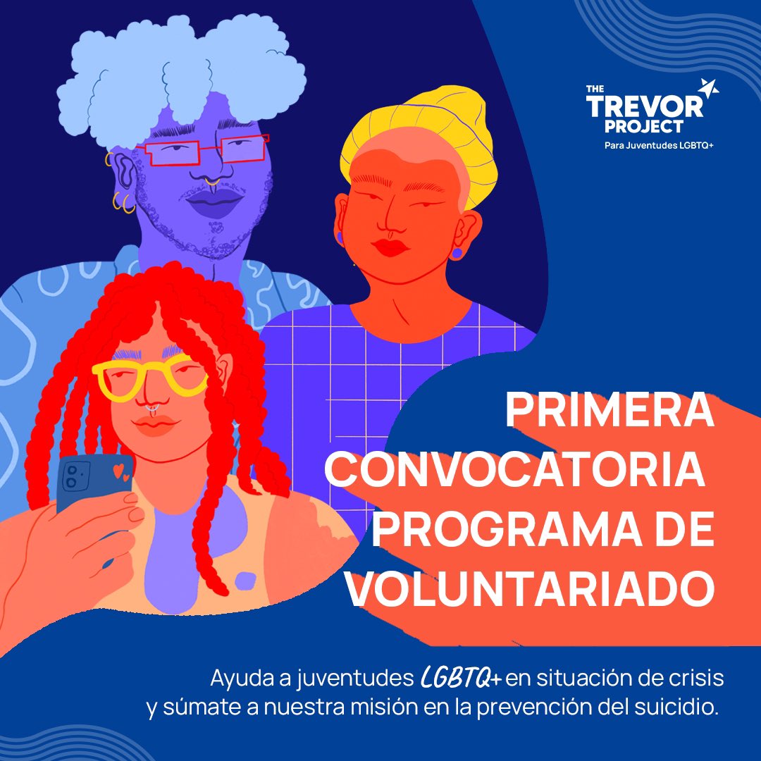 Únete a la primera convocatoria de nuestro programa de voluntarixs en The Trevor Project. 
Link en bio para conocer los requisitos 🌈🧡 Bitly: bit.ly/3PMTaOZ
#TheTrevorProject #VoluntariadoLGBTQ#VoluntarixTrevor