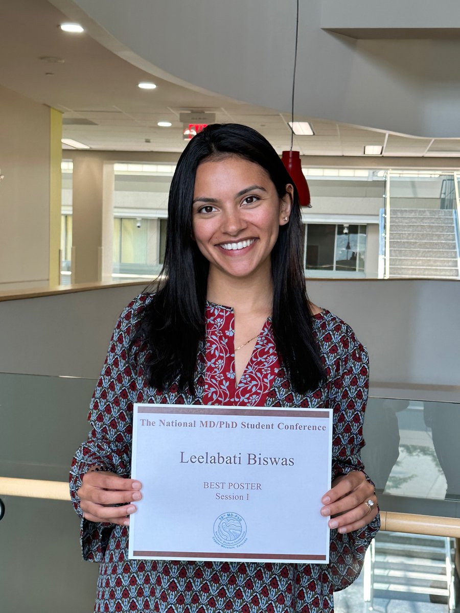 Leela Biswas, PhD 👩🏽⚕️👩🏽🔬 (@leelabiswas) on Twitter photo Flattered to have won a “Best Poster” award at the National MD/PhD Student Conference in beautiful Colorado!
Had a blast sharing my science and learning about the amazing work of my peers & paths for the future! TY for having me, <a href="/mdphdcon/">MD/PhD National Student Conference</a> ! Flattered to have won a “Best Poster” award at the National MD/PhD Student Conference in beautiful Colorado!
Had a blast sharing my science and learning about the amazing work of my peers & paths for the future! TY for having me, <a href="/mdphdcon/">MD/PhD National Student Conference</a> !