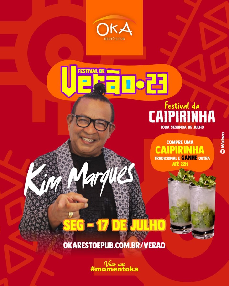 okarestoepub's tweet photo. O Festival de Verão do Oka Restô e Pub continua um sucesso! Nesta segunda, 17 de julho, o Professor do Brega Kim Marques chega com sua banda completa em um show especial, cantando os seus grandes sucessos do brega paraense e muito mais. https://t.co/kKK7KOPesw