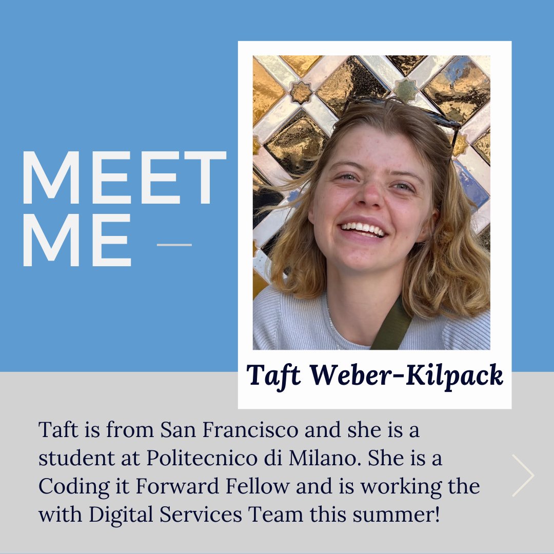 Meet Taft! She is from San Francisco and is one of our @CodingItForward fellows this summer! #DoITBoston #FellowSpotlight #CIF