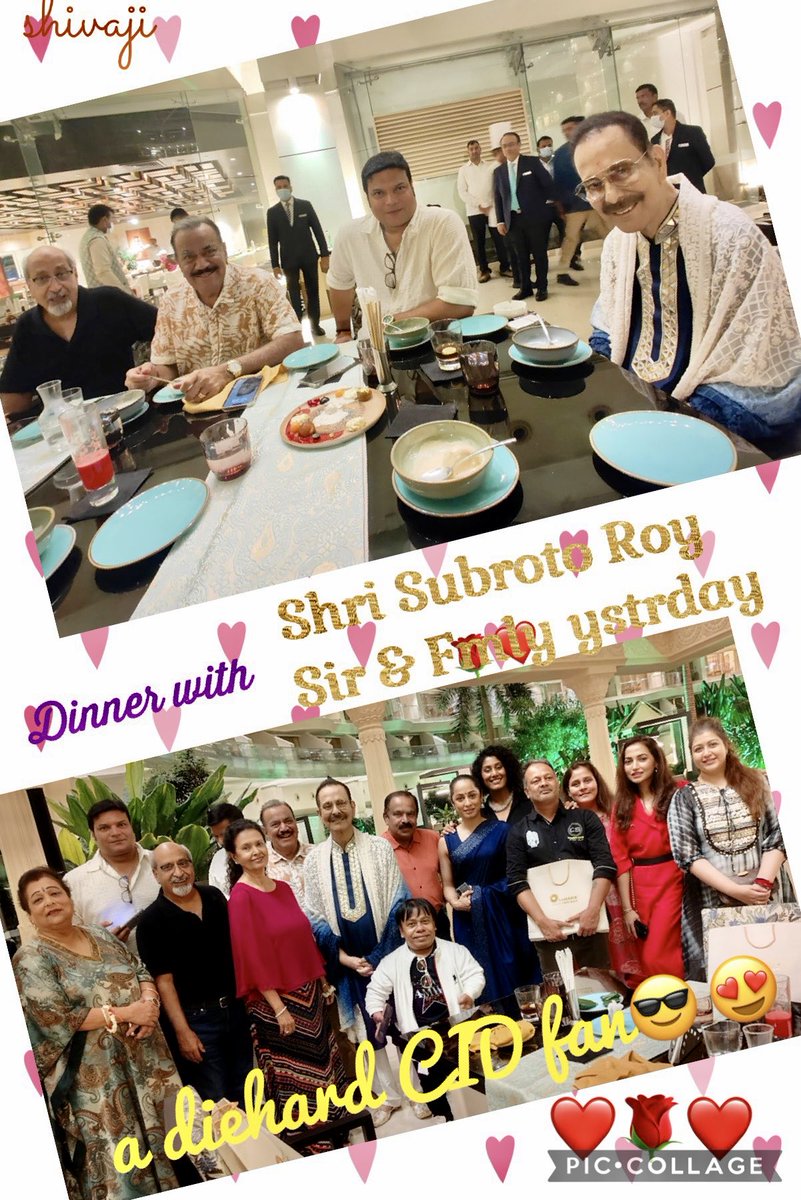 #@SaharaHotel Mumbai @SaharaShri Shri Subroto Roy - dinner at The Sahara Hotel Mumbai … a humble , warm hearted , welcoming &amp; generous man &amp; to top it , an Ardent CID Fan😎 😍