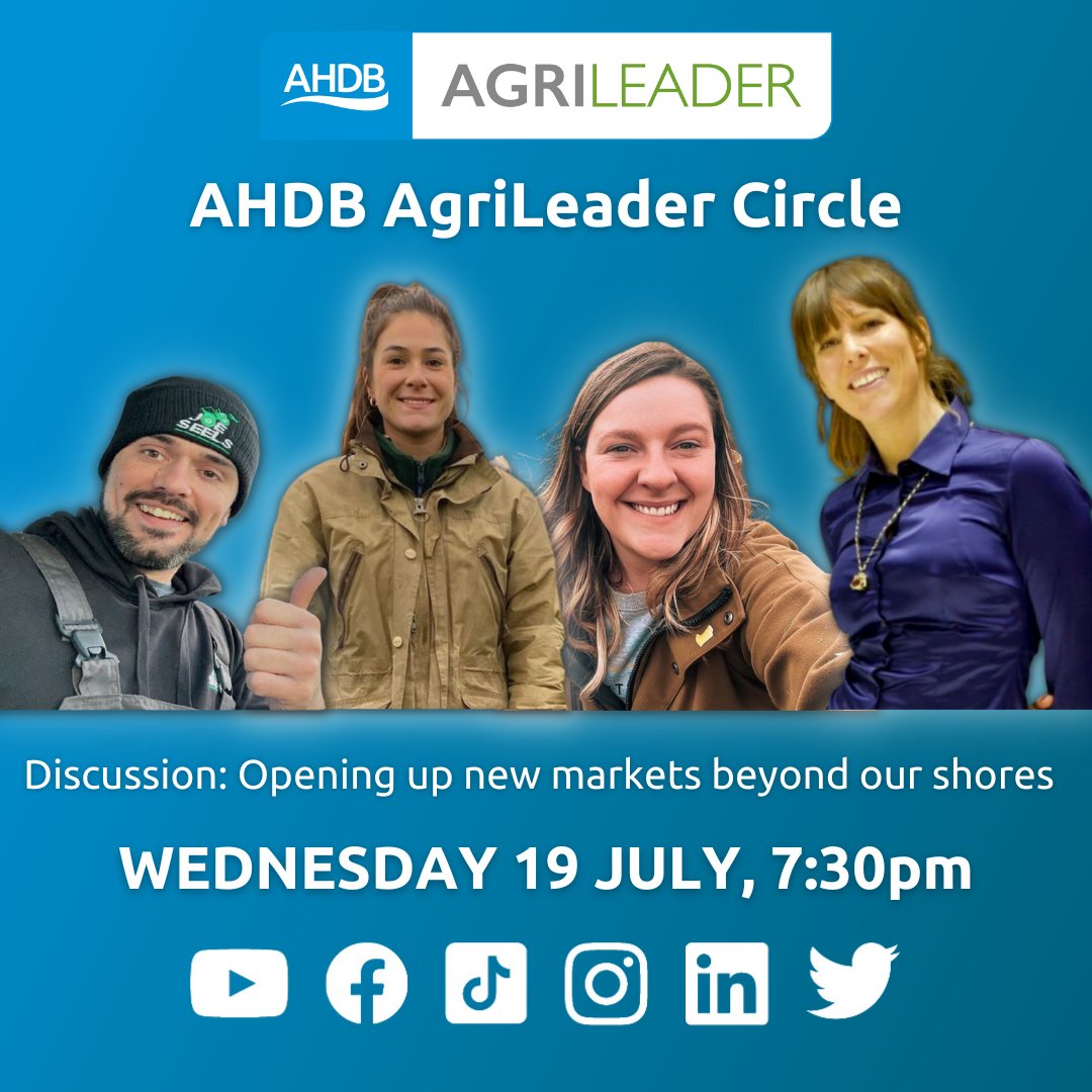 TheAHDB's tweet image. 📣This Wednesday, we&apos;ll be joined by some familiar faces to chat exports. An area levy payers told us is one of the most valuable things we do for them and an exciting time following the launch of the export strategy.

Join the livestream on AHDB social channels from 7.30pm.