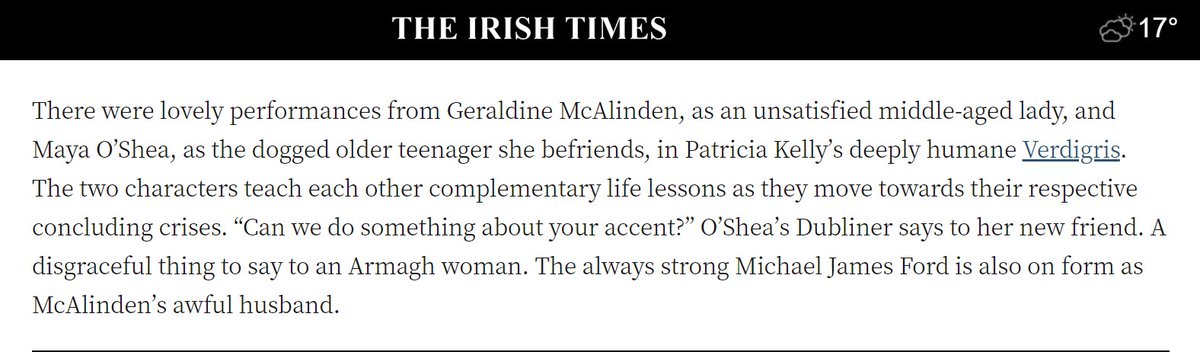 paulfitzsimons's tweet image. Thanks @DonaldClarke63 for his kind words about our wee movie #Verdigris in his @GalwayFilm Fleadh  RoundUp. And yep, that was me doorsteppin' you in the Galmont last Wednesday...