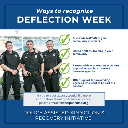 PaariUSA's tweet image. There are many ways for your department to recognize National Deflection Week.

We provided some suggestions below:

The easiest way is helping to extend our reach and broaden knowledge of deflection and deflection programs. #NationalDeflectionWeek2023