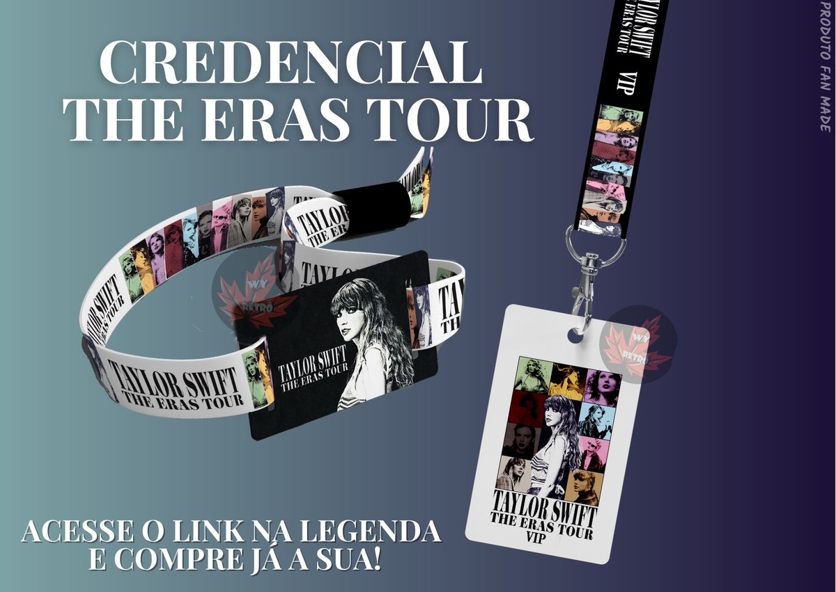 Já disponível aqui na loja a pulseira e o cordão/credencial da Taylor Swift para os shows da The Eras Tour em São Paulo e Rio de Janeiro!

🇧🇷 Envio para todo Brasil
🏷️Detalhe escrito ''VIP'' na credencial

📢 Reserve agora seu pedido com a gente na pré-venda pelo link abaixo!