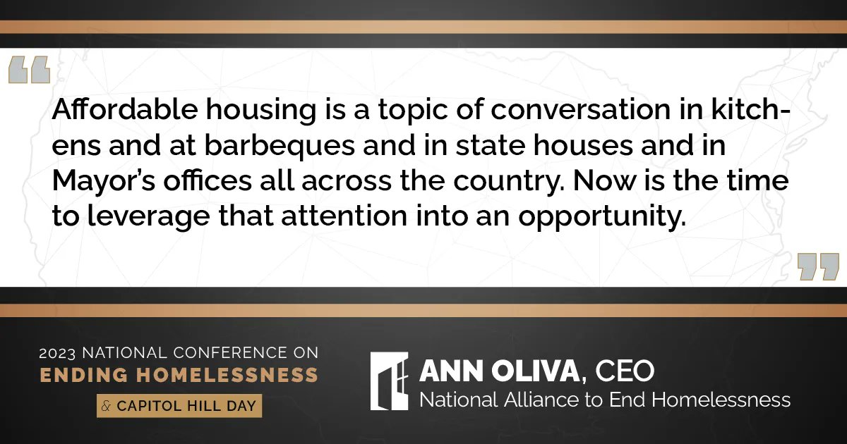 “Homelessness and housing is on everyone’s radar – and now is the time to leverage that attention into an opportunity.” - <a href="/annymoliva/">AMO</a> at #NAEH2023