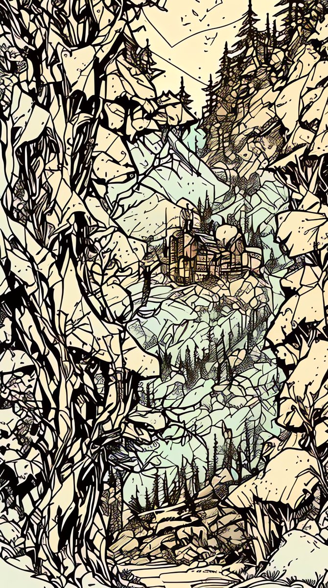 BadToxic's tweet photo. #Castle in #InkPunk #Mountain #Scenery via #Auto1111 #StableDiffusion #InkpunkDiffusion v2 #LoRA #LoRAInk #safetensors #Deforum v3.0 DPM++2M Karras on PC #mountainScenery #beautiful #forest #ink #inkArt #nvinkpunk #masterpiece #TextToVideo #AI #AIArt #Art #Kunst https://t.co/MzsACM0JoH