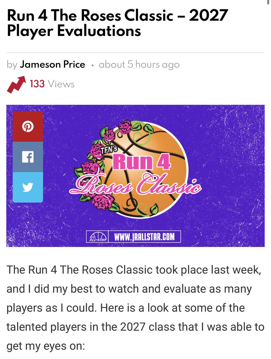 HooperNiya27's tweet photo. Thanks @PriceJameson1 for the write up! #WeAllOne 🏀🔥 @JrAllStarBB https://t.co/ZlvEqa682c