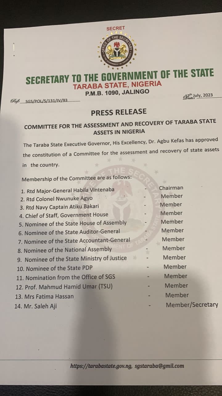 Shidobani Akoga On Twitter Taraba State Governor Agbu Kefas Set Up Shidobani Akoga On Twitter Taraba State Governor Agbu Kefas Set Up