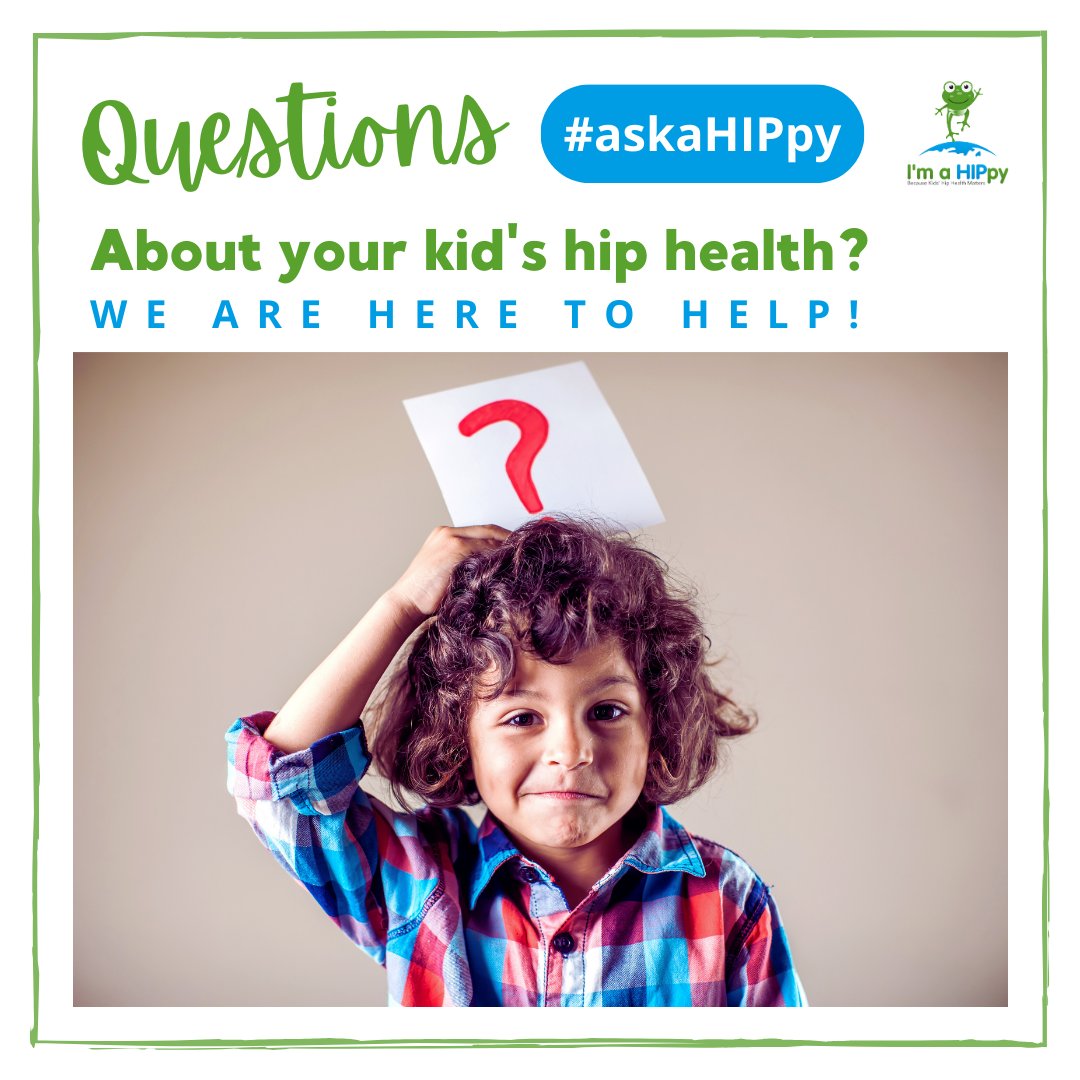 HIPpyHipHealth's tweet photo. 🎗️Part of our goal in raising awareness for #hipdysplasia and other paediatric #hipdisorders is opening up the conversation about all things related to hip health!
❓Do you have a question about your child’s hips? Send us a message!
#askahippy https://t.co/eRs79x3azT