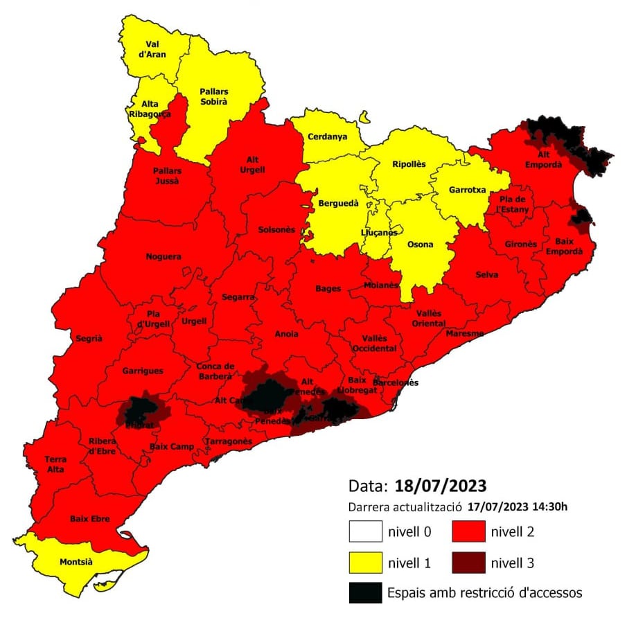 🗓️ Dimarts 18-07-2023
⚠️ Nivell pla alfa 3⚠️
📞112
Els accessos desde Avinyonet al parc natural del Garraf estaran tancats . Del pla alfa 3, recomanem precaució i prudència
<a href="/ajavinyonet/">Aj. Avinyonet Pdès</a> @aavvcanmitjans <a href="/lapenya/">Pablo Molina</a>.delarbocar #avinyonetdelpenedès @federacioadfpg <a href="/sfadfcat/">SFADF</a>