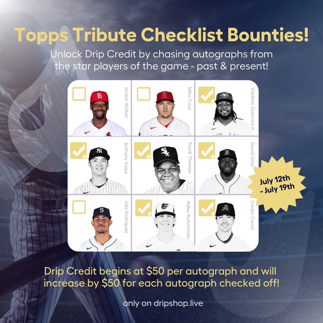 Vladimir Guerrero JR and SR on the Dual Auto, PLUS a $350 Drip Credit payout bonus for claiming the 6th bounty off of our checklist bounty hunt❗💰📲  #MLB #topps

<a href="/therotobox/">therotobox</a>  with another monster out of '23 Topps Tribute, ripped LIVE on the Drip app💧